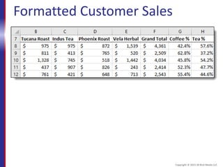 Formatted Customer Sales
Copyright © 2015 30 Bird Media LLC
 