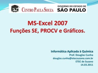 Informática Aplicada à Química
Prof. Douglas Cunha
douglas.cunha@etecsuzano.com.br
ETEC de Suzano
14.03.2011
 