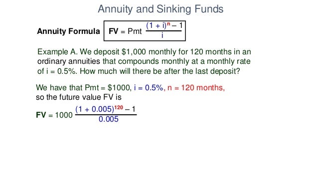 formulas for annuities