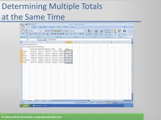 Determining Multiple Totals at the Same Time© OpenCastLabs Consulting. www.opencast-labs.com