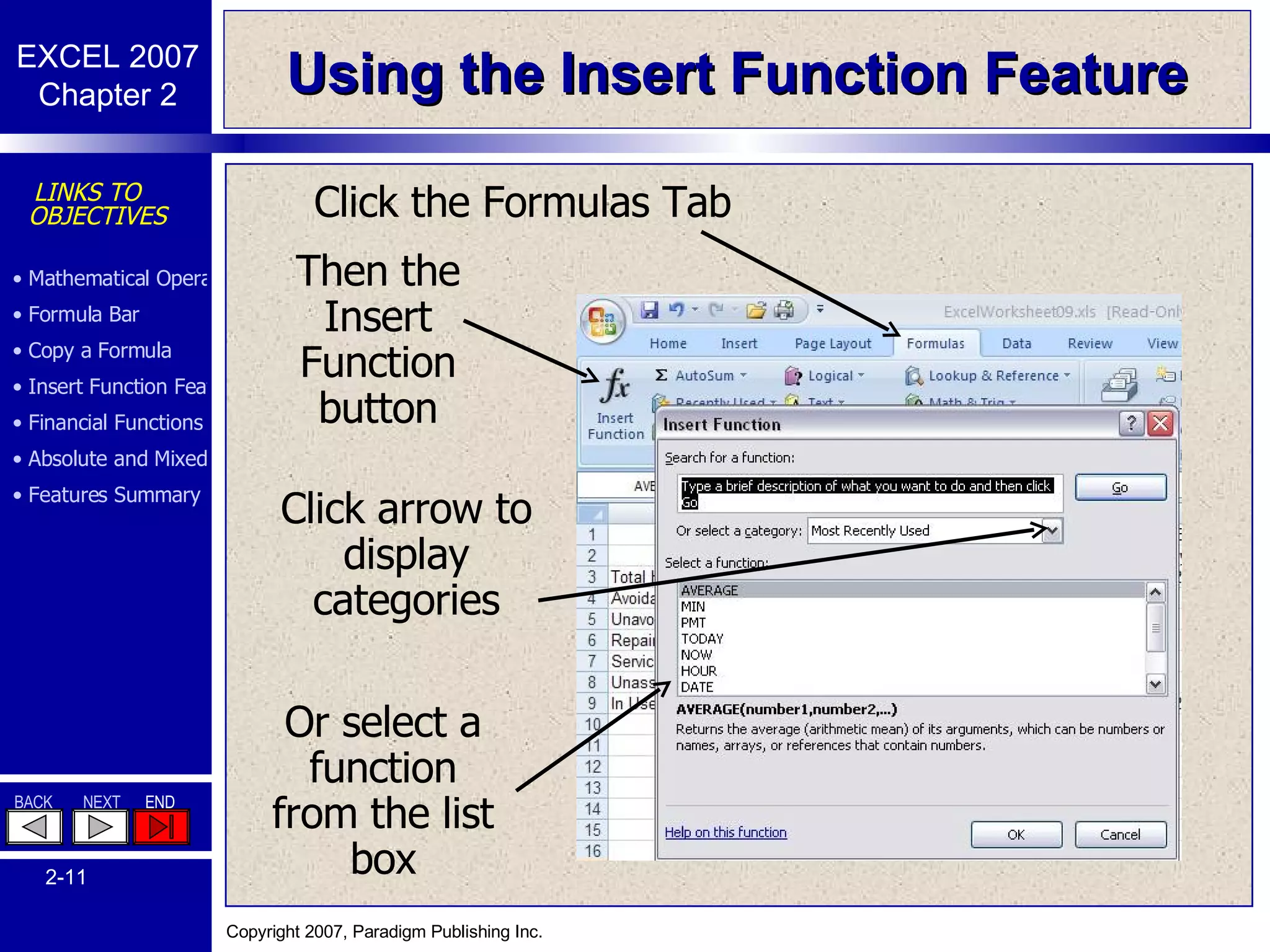 Excel Chapter 2 - Inserting Formulas in a Worksheet | PPT