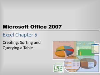Excel Chapter 5 Creating, Sorting and Querying a Table 