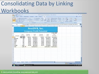 Consolidating Data by Linking Workbooks© OpenCastLabs Consulting. www.opencast-labs.com