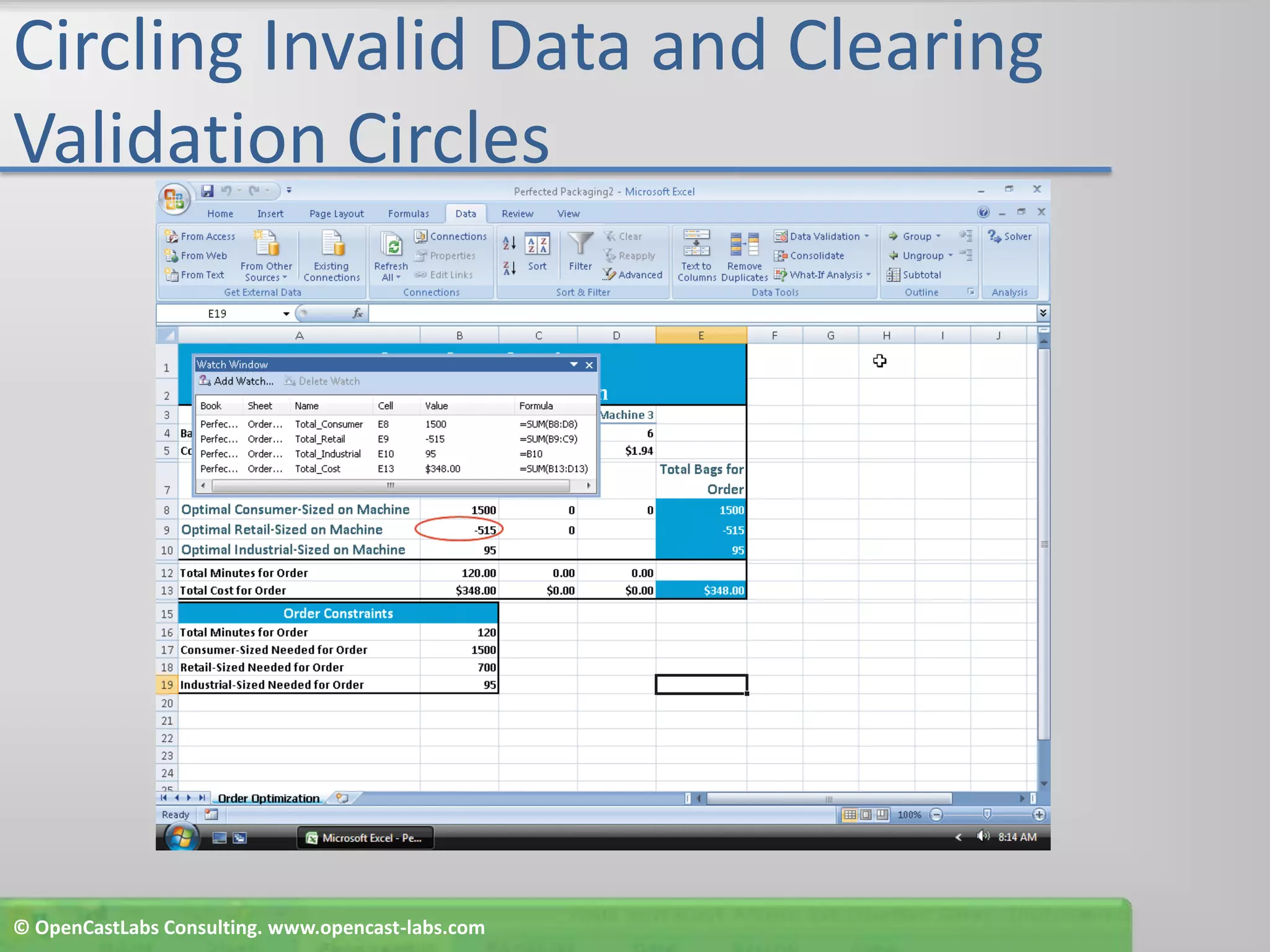 Circling Invalid Data and Clearing Validation Circles© OpenCastLabs Consulting. www.opencast-labs.com