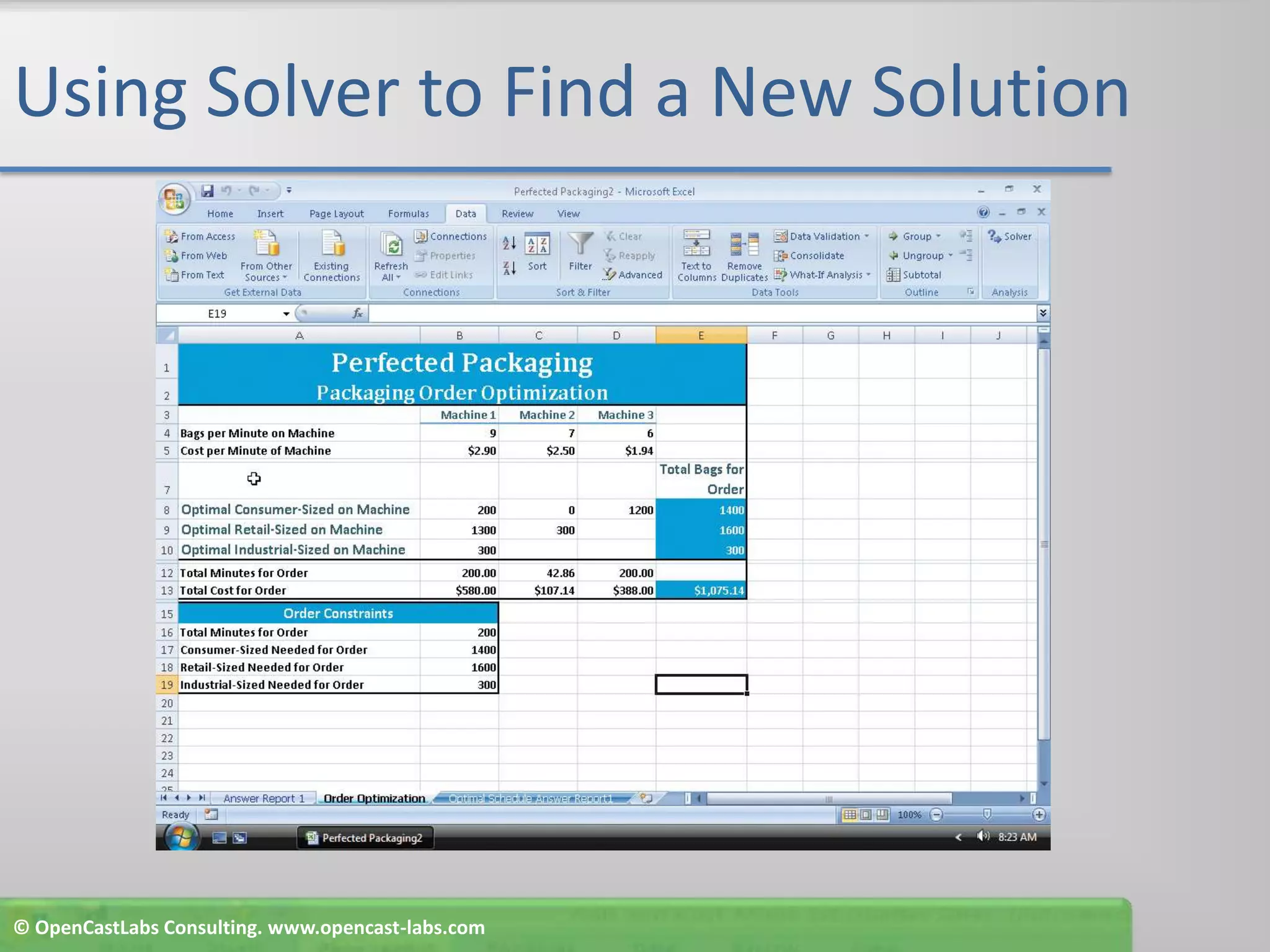 Using Solver to Find a New Solution© OpenCastLabs Consulting. www.opencast-labs.com