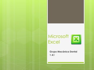 Microsoft
Excel
Grupo Mecánica Dental
1 A1
 