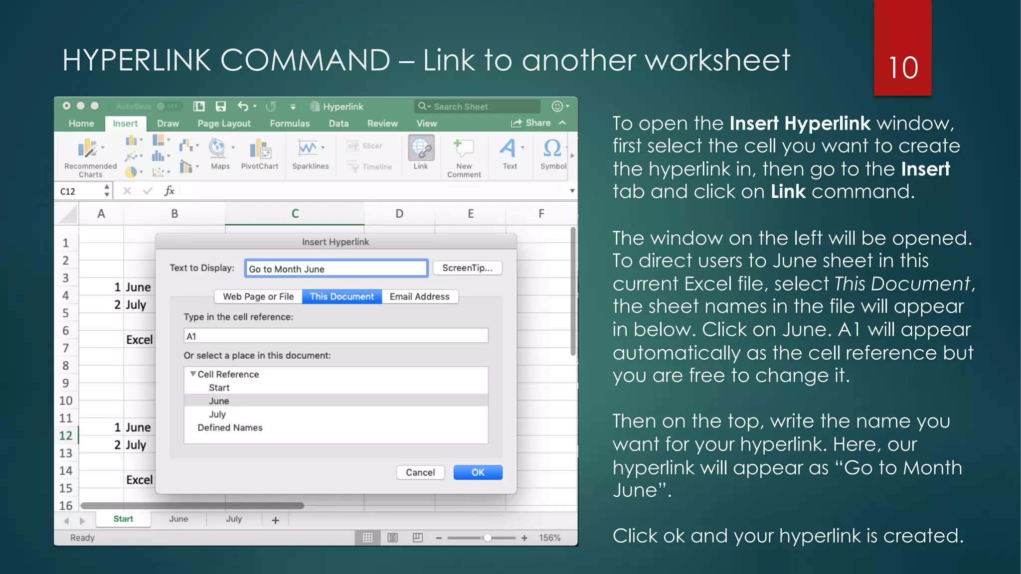 Excel tutorials creating a hyperlink in excel pdf
