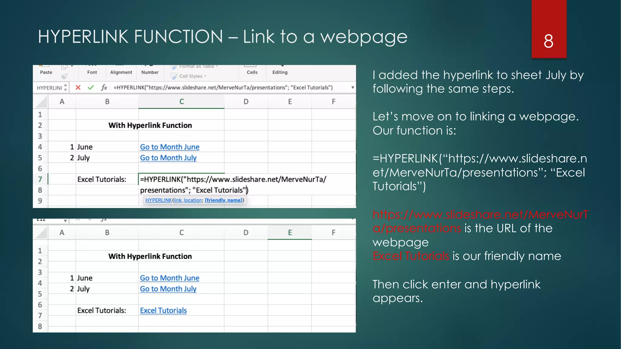 Creating A Hyperlink In Excel