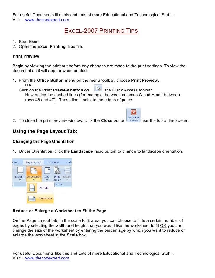 Excel Printing Tips2007
