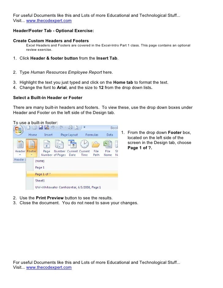 Excel Printing Tips2007