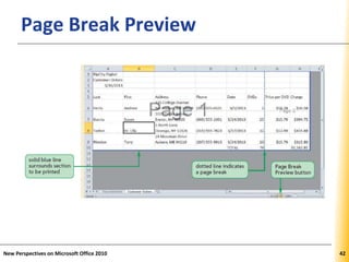 XPXPXPPage Break Preview
New Perspectives on Microsoft Office 2010 42
 