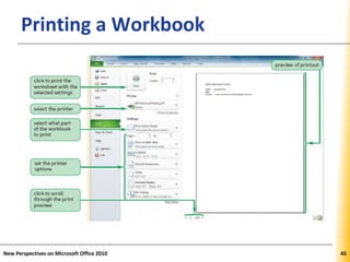 XPXPXPPrinting a Workbook
New Perspectives on Microsoft Office 2010 45
 