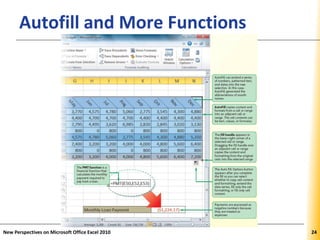 XPXPXPAutofill and More Functions
New Perspectives on Microsoft Office Excel 2010 2424
 