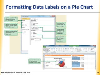 XPXPXPFormatting Data Labels on a Pie Chart
New Perspectives on Microsoft Excel 2010 13
 
