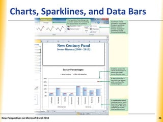 XPXPXPCharts, Sparklines, and Data Bars
New Perspectives on Microsoft Excel 2010 26
 