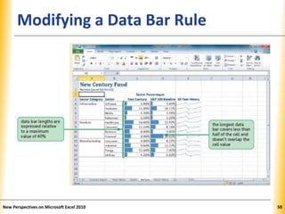 XPXPXPModifying a Data Bar Rule
New Perspectives on Microsoft Excel 2010 50
 