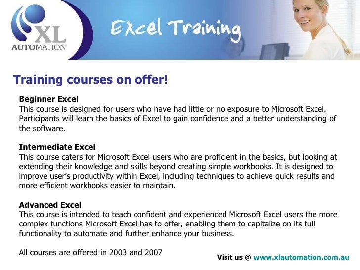 Excel training presentation