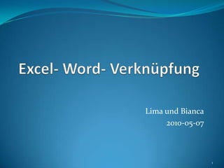 Excel- Word- Verknüpfung Lima und Bianca 2010-05-07 1 