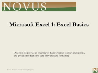 Microsoft Excel Tutorial - Lesson 01: Microsoft Excel Fundamentals