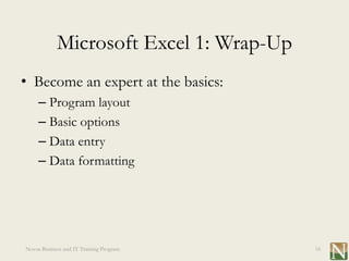 Microsoft Excel Tutorial - Lesson 01: Microsoft Excel Fundamentals