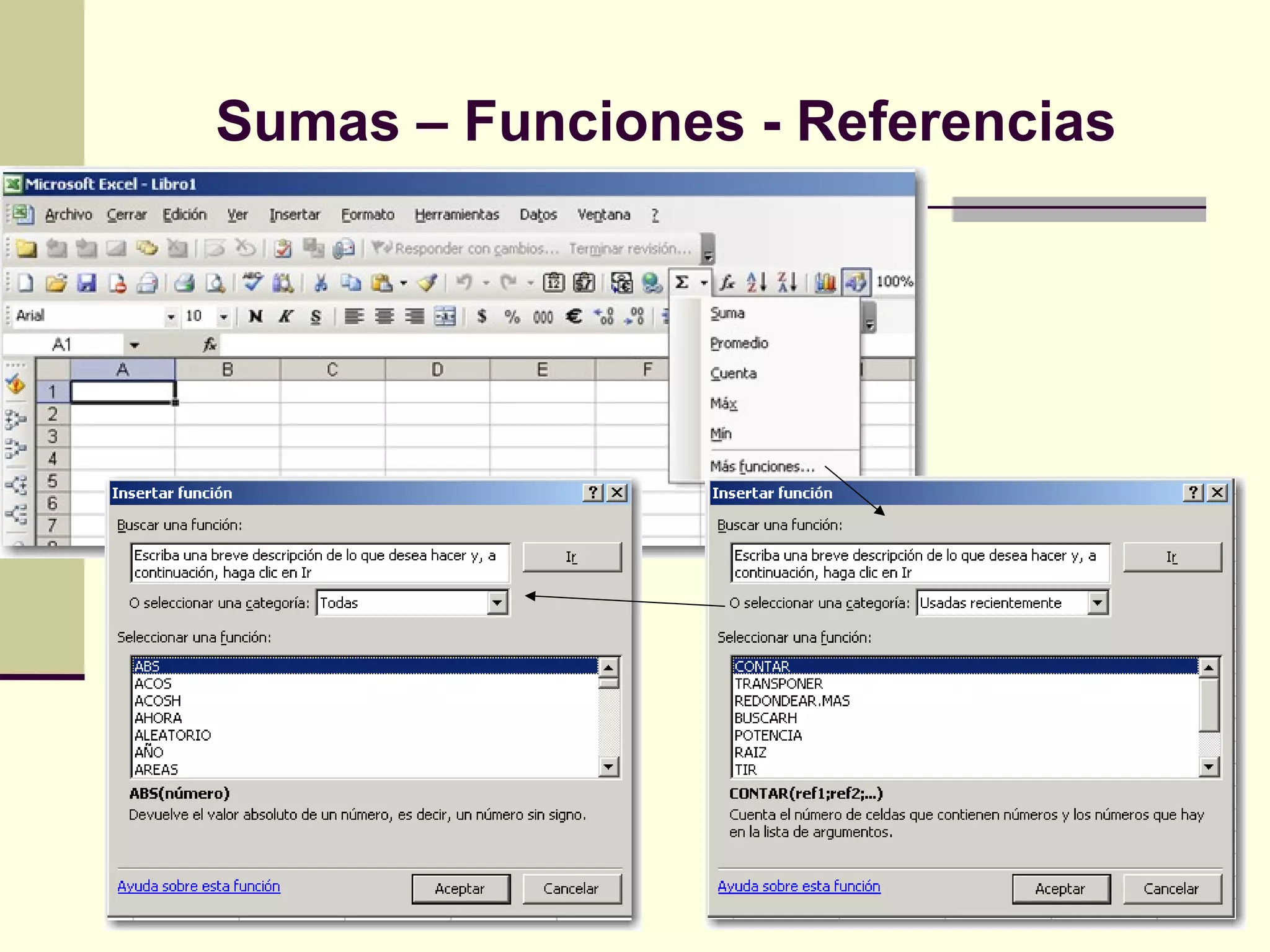 Sumas – Funciones - Referencias
 