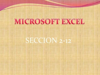 SECCION 2-12 MICROSOFT EXCEL 