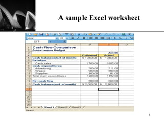 A sample Excel worksheet 