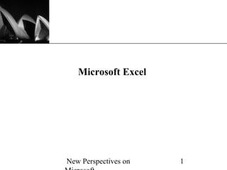 XP




   Microsoft Excel




New Perspectives on   1
 