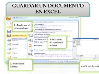 1.- Da clic en el
   menú archivo



                       3.-Le damos
                       un nombre al
                       trabajo




2.- Selecciona
Guardar                               4.- Clic en Guardar
 