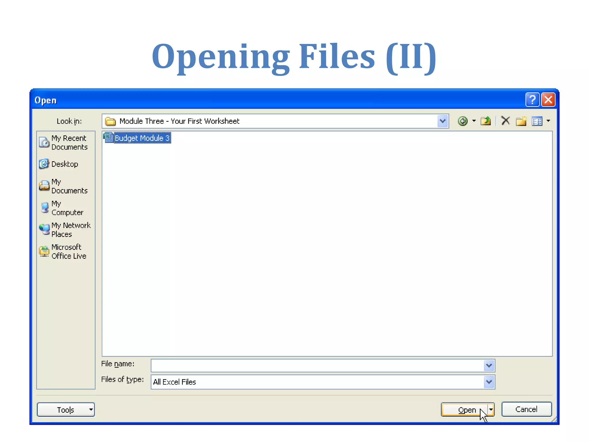Understanding the Interface (II)To view the Office menu, click the Office button. 