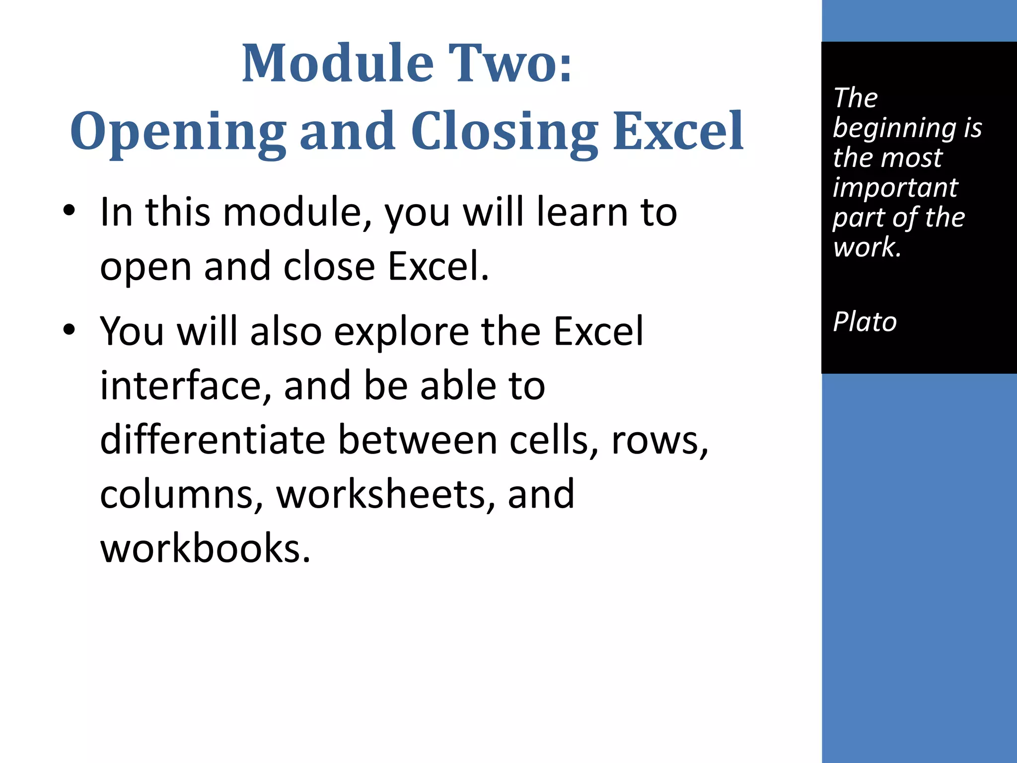 Pre-Assignment ReviewThe purpose of the Pre-Assignment is to get you thinking about the Excel features you are already using, and where you need to improve.You were asked to review a list of topics and place a letter indicating your interest in the topic.