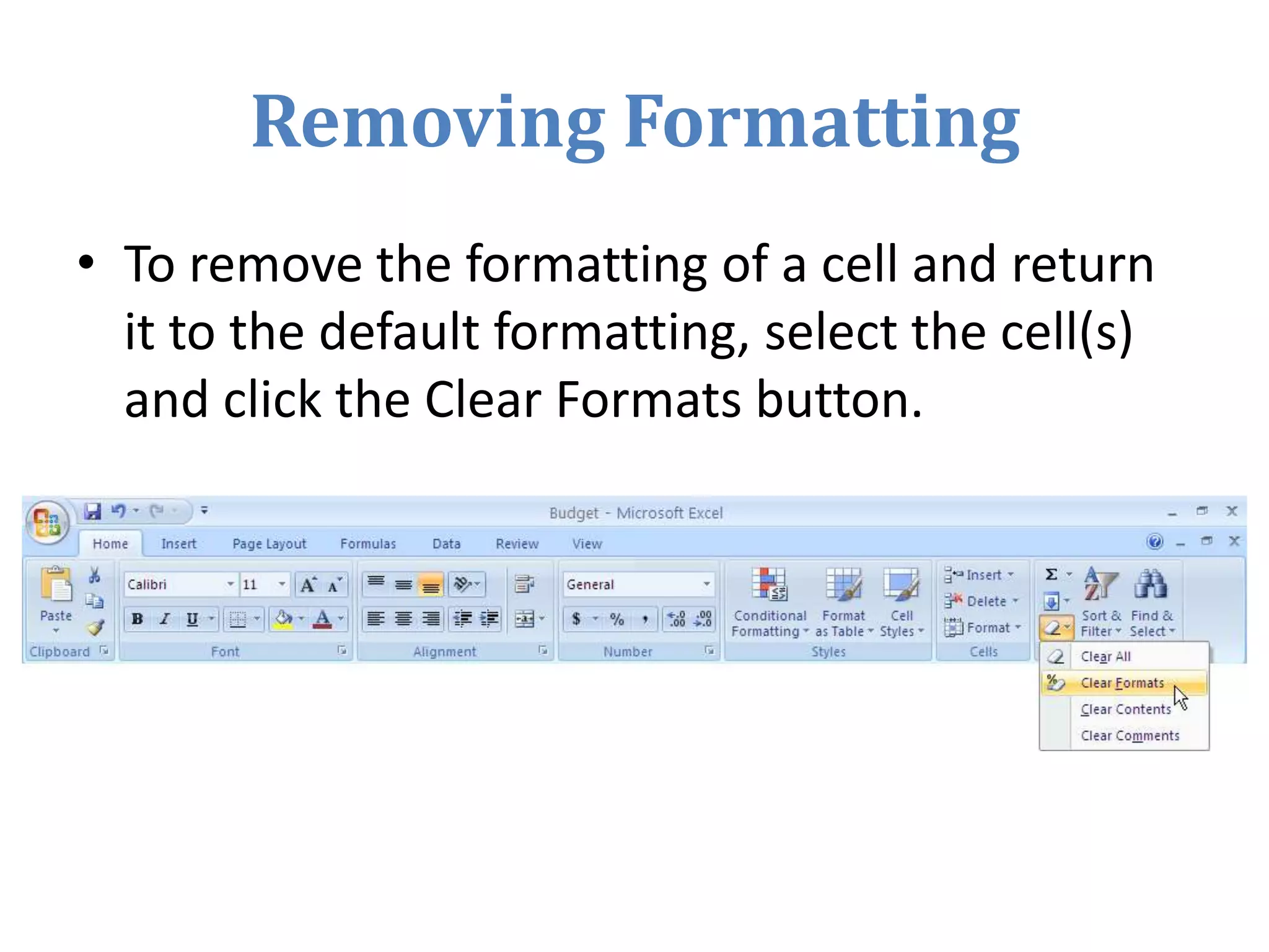 Click the first cell in the formula (B4) and then type the first operator (*). 