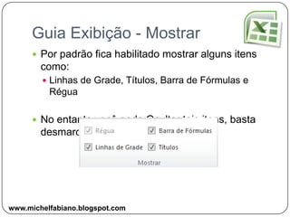 Visualização da Quebra de PáginaVocê vê somente a parte da planilha que sofrerá uma quebra de página no momento da impressão.www.michelfabiano.blogspot.com