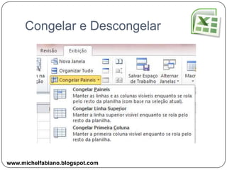 Congelar Linha Superior
