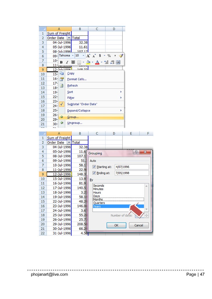 sort pivot table manual Excel manual adv for kku 2007