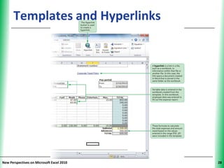 Templates and Hyperlinks             XP




New Perspectives on Microsoft Excel 2010        28
 
