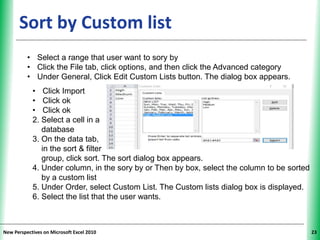 Excel 2010 data tab | PPT