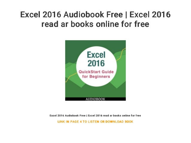 excel 2016 audiobook free excel 2016 read ar books online for free