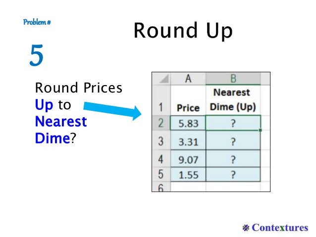 rounding up in excel