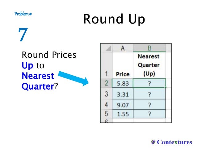 rounding up in excel