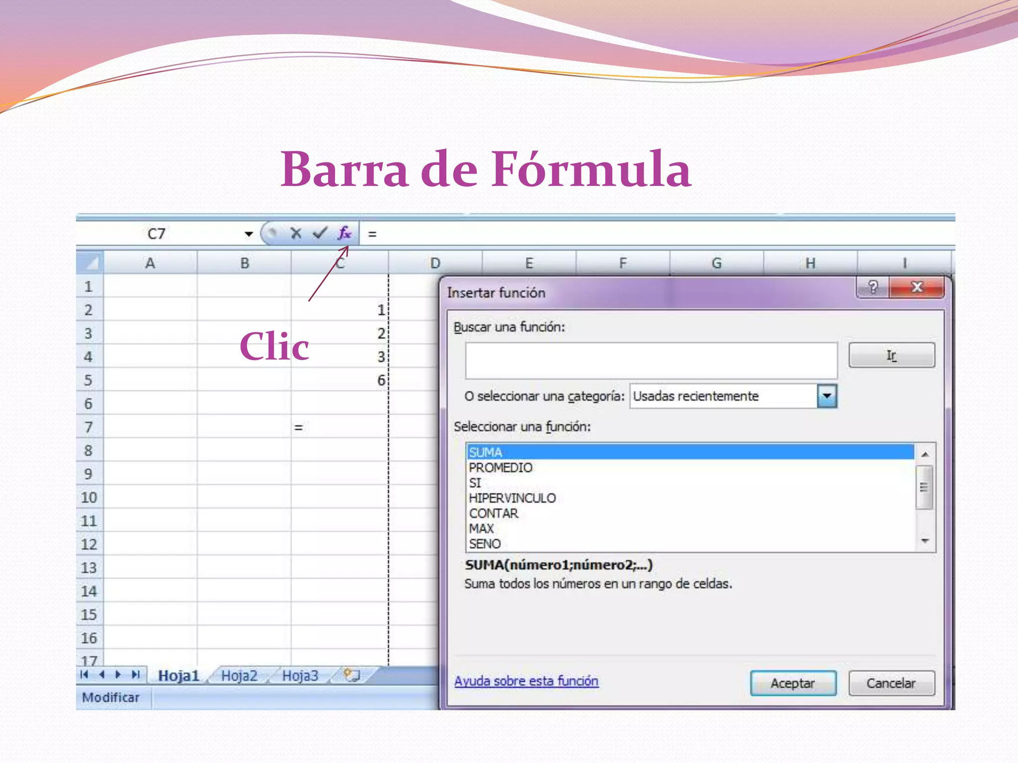 Celda		La intersección de una columna y una fila se denomina Celda y se nombra con el nombre de la columna a la que pertenece y a continuación el número de su fila, por ejemplo la primera celda pertenece a la columna A y la fila 1 por lo tanto la celda se llama A1. Si observas la ventana de Excel podrás comprobar todo lo explicado anteriormente.