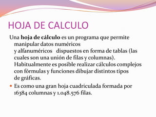 Hoja de cálculo
