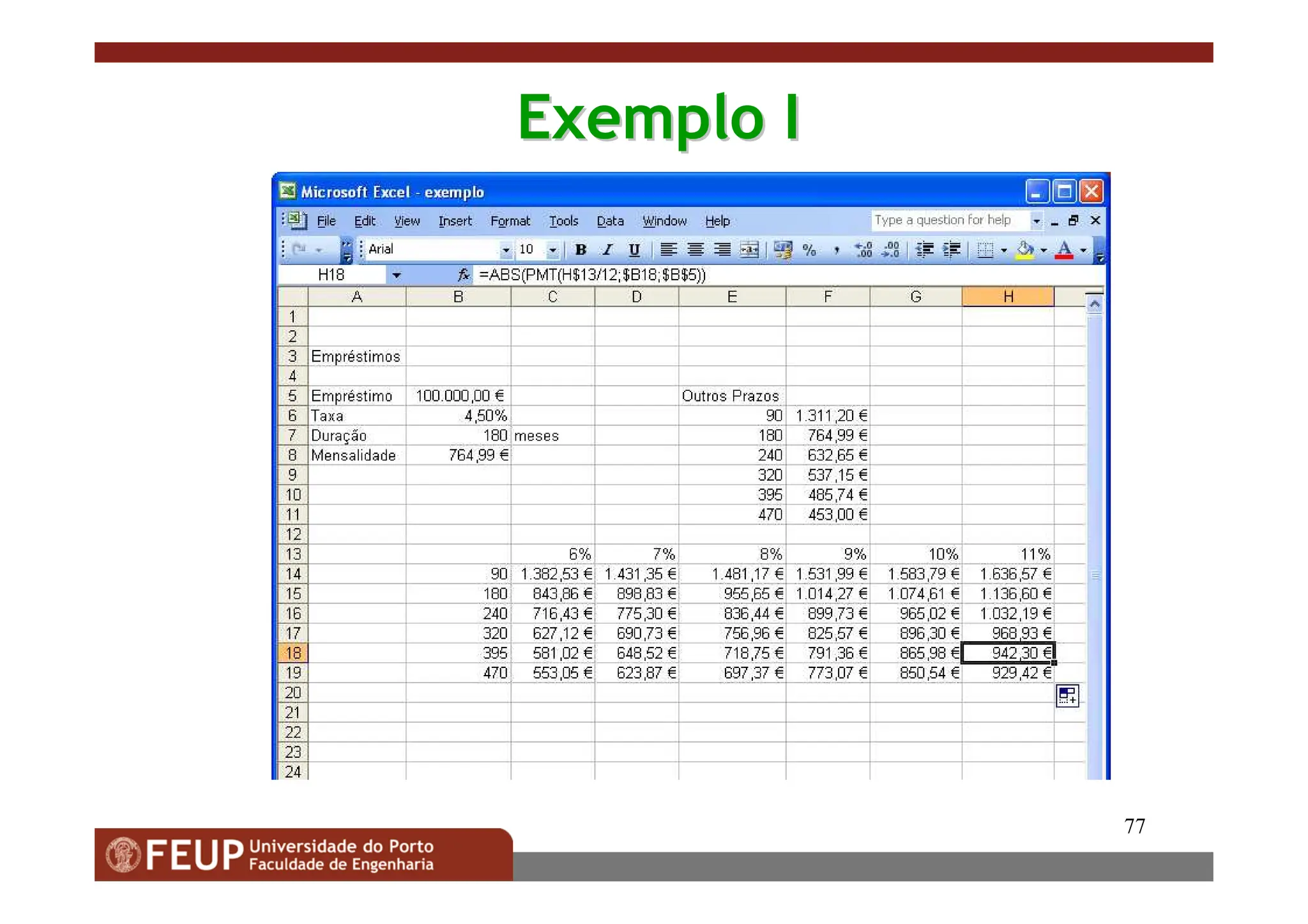 77
Exemplo I
Exemplo I
 