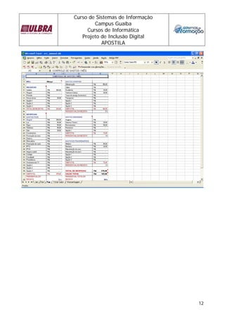 Curso de Sistemas de Informação
        Campus Guaíba
     Cursos de Informática
   Projeto de Inclusão Digital
           APOSTILA




                                  12
 
