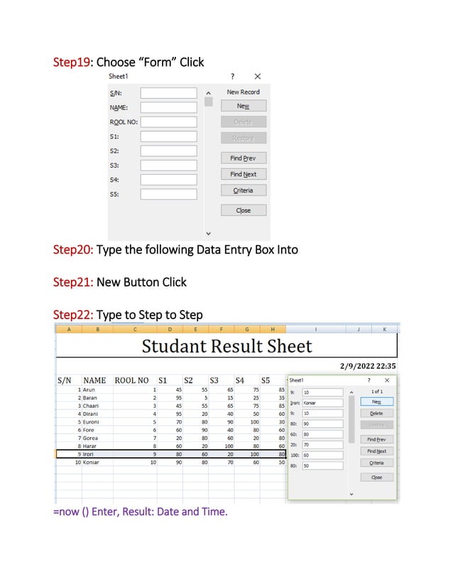 Excel Basic Data Entry | PDF