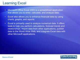 Microsoft Excel Basics | PPTX