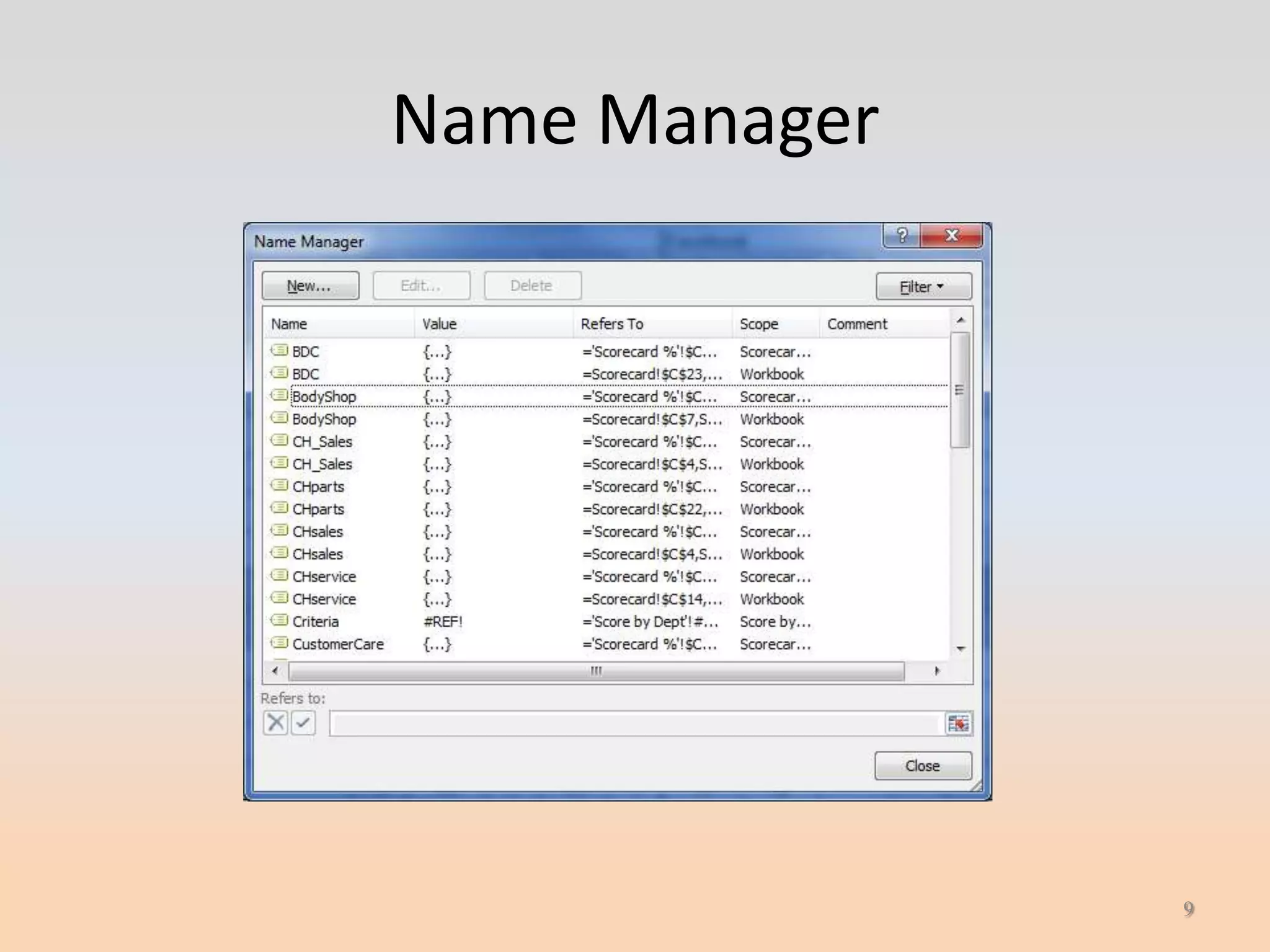 Name Manager




               9
 