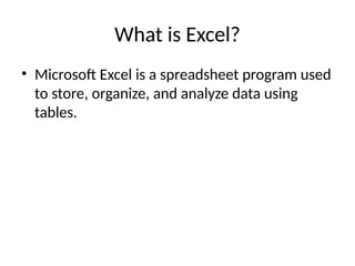 Comprehensive Introduction to Microsoft Excel Basics and Data ...
