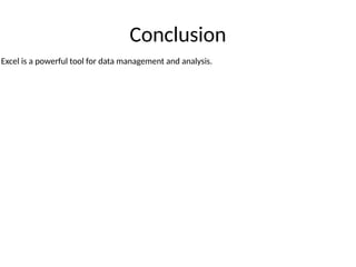 Comprehensive Introduction to Microsoft Excel Basics and Features | PPTX