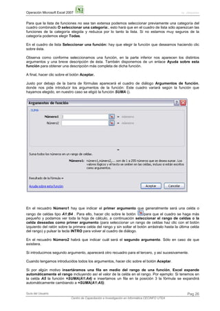 Operación Microsoft Excel 2007 by JSequeiros
Guía del Usuario
Centro de Capacitación e Investigación en Informática CECINF...